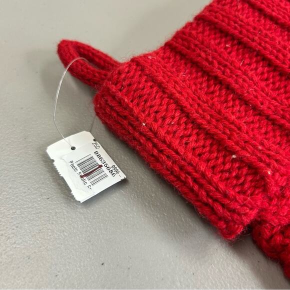 Pottery Barn / Williams Sonoma Vibrant Red Knit Holiday Christmas Stocking NEW - Picture 3 of 4